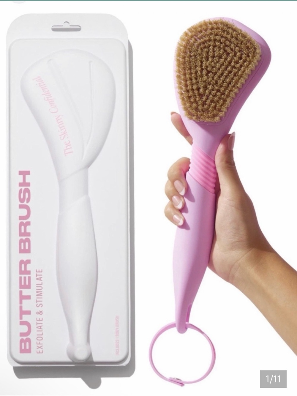 Skinny Confidential Pink Butter Brush - Exfoliating Body Brush